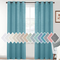 H.VERSAILTEX Linen Sheer Curtains Semi Sheer Light Filtering Window Drapes 2 Panels