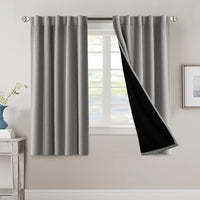 H.VERSAILTEX 100% Blackout Curtains for Bedroom with Black Liner Full Room Darkening Curtains 84 Inch Long Thermal Insulated Back Tab/Rod Pocket Window Drapes for Living Room, 2 Panels, Natural Sand