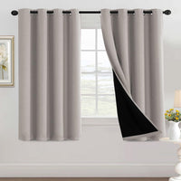 H.VERSAILTEX 100% Black Out Curtains for Bedroom inch Long Blackout Curtains for Living Room, Short Curtains for Windows, Energy Efficiency Curtain Drape Grommet 1 Panel