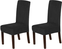 H.VERSAILTEX Velvet Dining Chair Covers Stretch Parson Chair Slipcovers, Set of 2