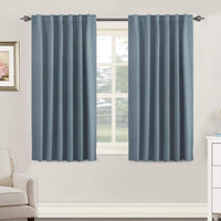 2pcs H.VERSAILTEX Blackout Curtains Thermal Insulated Window Treatment Panels Room Darkening Blackout Drapes for Living Room Back Tab/Rod Pocket Bedroom Draperies