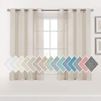 Linen Sheer Curtains Semi Sheer Light Filtering Silver Grommet 2 Panels product feature or detail image