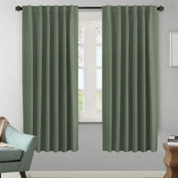 2pcs H.VERSAILTEX Blackout Curtains Thermal Insulated Window Treatment Panels Room Darkening Blackout Drapes for Living Room Back Tab/Rod Pocket Bedroom Draperies