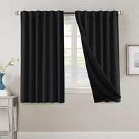 H.VERSAILTEX 100% Blackout Curtains for Bedroom with Black Liner Full Room Darkening Curtains 84 Inch Long Thermal Insulated Back Tab/Rod Pocket Window Drapes for Living Room, 2 Panels, Natural Sand