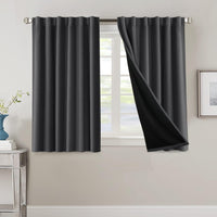 H.VERSAILTEX 100% Blackout Curtains for Bedroom with Black Liner Full Room Darkening Curtains 84 Inch Long Thermal Insulated Back Tab/Rod Pocket Window Drapes for Living Room, 2 Panels, Natural Sand