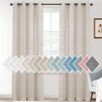 Linen Sheer Curtains Semi Sheer Light Filtering Silver Grommet 2 Panels product feature or detail image