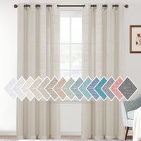 H.VERSAILTEX Linen Sheer Curtains Semi Sheer Light Filtering Window Drapes 2 Panels