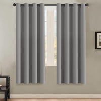 H.VERSAILTEX Stone Blue Blackout Curtains for Bedroom/Living Room 2 Panels Set - Thermal Insulated Room Darkening Grommet Top Blue Curtains