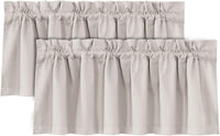 H.VERSAILTEX 100% Blackout Valances for Windows,Kitchen Window Valances Short Grey Window Valance Curtains for Living Room/Bedroom/Bathroom Privacy Decorative Rod Pocket,2 Pack, 52" x 18", Dove Gray