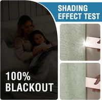 100% Blackout Curtains for Bedroom Faux Linen Texture Thermal Back Tab/Rod Pocket/Hook Belt Draperies 2 Panels