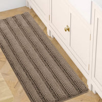 1pc H.VERSAILTEX Bath Rugs for Bathroom Non Slip Bath Mats Extra Thick Chenille Striped Rug 20" x 32" Absorbent Non Skid Fluffy Soft Shaggy Washable Dry Fast Plush Mat for Indoor, Bath Room, Tub