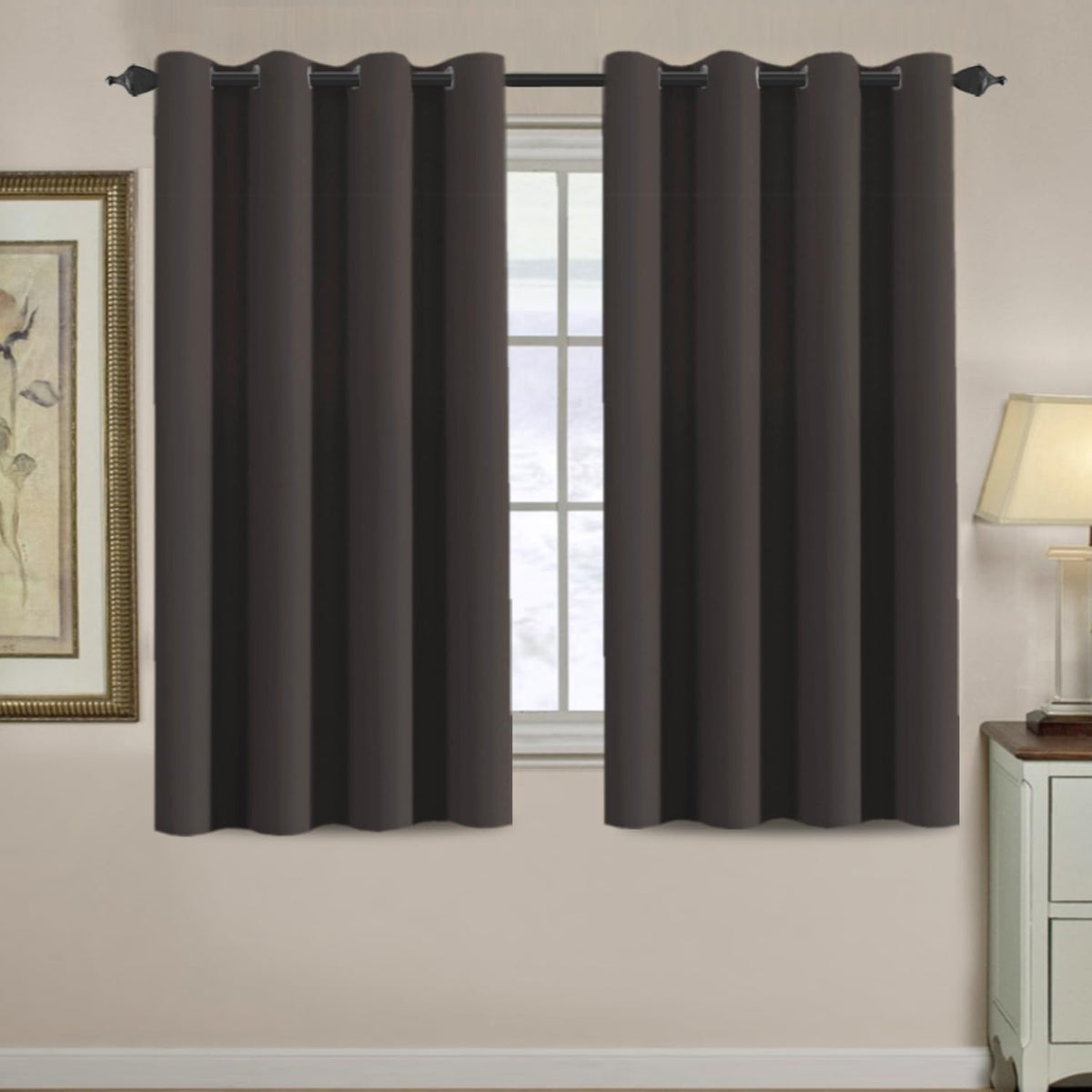 2pcs H.VERSAILTEX Blackout Curtains for Bedroom 84 Inches Length Thermal Insulated Window Curtains for Living Room, Christmas Deals Curtain Panels, Antique Grommet