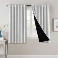 H.VERSAILTEX 100% Blackout Curtains for Bedroom with Black Liner Full Room Darkening Curtains 84 Inch Long Thermal Insulated Back Tab/Rod Pocket Window Drapes for Living Room, 2 Panels, Natural Sand
