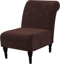 H.VERSAILTEX Velvet Armless Accent Chair Cover Thick High Stretch Slipcover