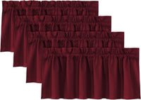 H.VERSAILTEX 100% Blackout Valances for Windows,Kitchen Window Valances Short Grey Window Valance Curtains for Living Room/Bedroom/Bathroom Privacy Decorative Rod Pocket,2 Pack, 52" x 18", Dove Gray