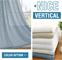 Linen Blended Curtains Light Filtering Burlap Textured Rod Pocket 2 Panel Sets product feature or detail image