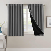 H.VERSAILTEX 100% Blackout Curtains for Bedroom with Black Liner Full Room Darkening Curtains 84 Inch Long Thermal Insulated Back Tab/Rod Pocket Window Drapes for Living Room, 2 Panels, Natural Sand