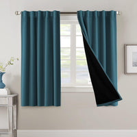 H.VERSAILTEX 100% Blackout Curtains for Bedroom with Black Liner Full Room Darkening Curtains 84 Inch Long Thermal Insulated Back Tab/Rod Pocket Window Drapes for Living Room, 2 Panels, Natural Sand