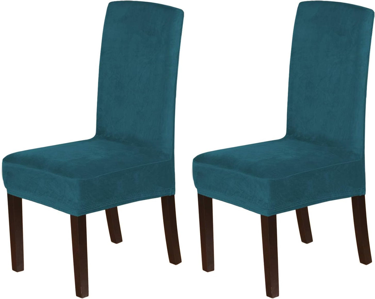 H.VERSAILTEX Velvet Dining Chair Covers Stretch Parson Chair Slipcovers, Set of 2