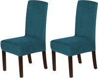 H.VERSAILTEX Velvet Dining Chair Covers Stretch Parson Chair Slipcovers, Set of 2