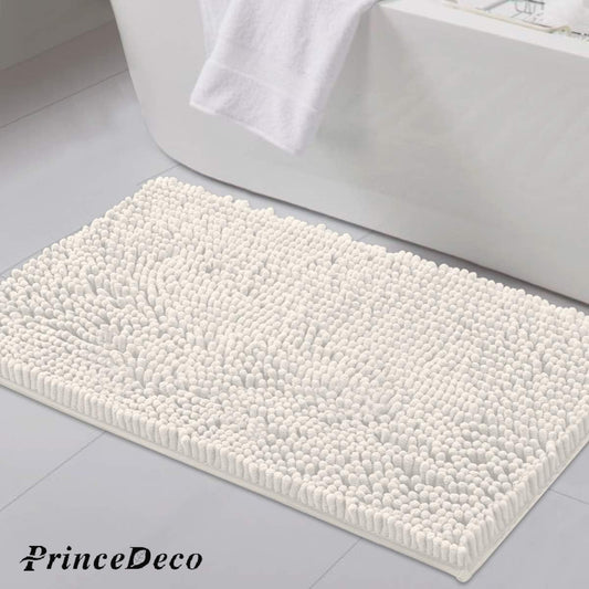 Prince Deco Bathroom Rugs Bath Mats for Bathroom Non Slip Chenille Bathroom Runner Rug Extra Soft and Absorbent Shaggy Rugs Washable Dry Fast Plush Area Carpet Mats for Bath Room