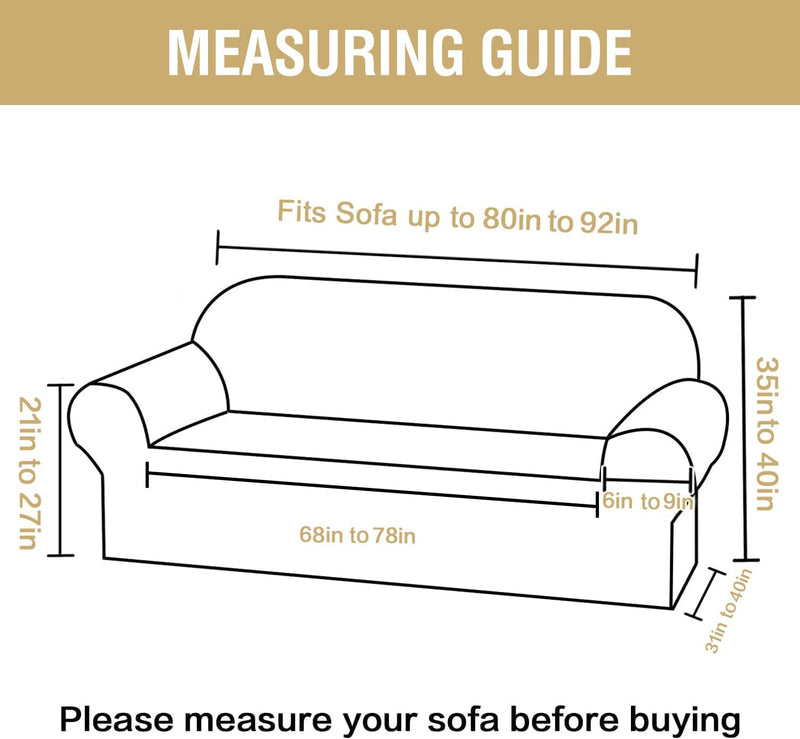 H.VERSAILTEX Jacquard Waterproof Sofa Slipcover – Stretch Couch Cover with Elastic Bottom
