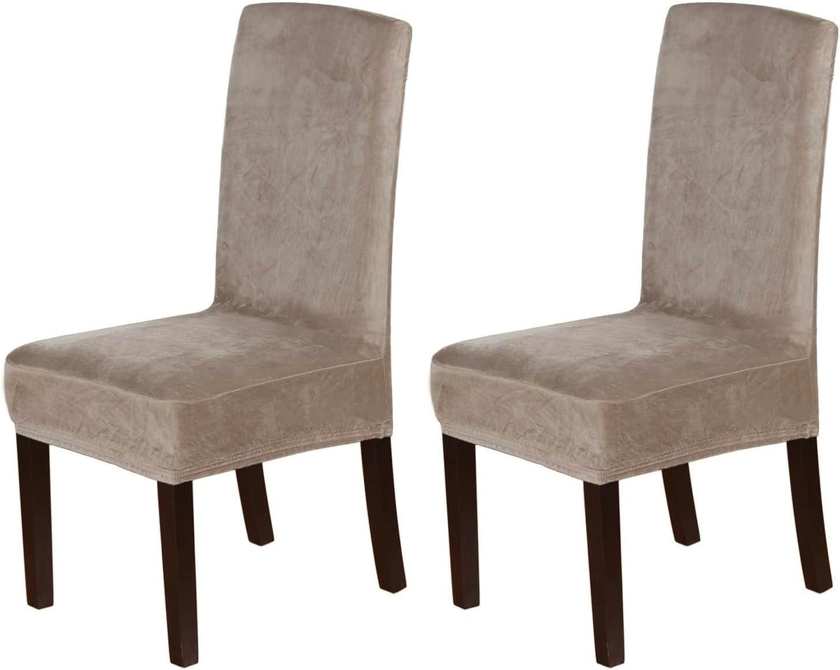 H.VERSAILTEX Velvet Dining Chair Covers Stretch Parson Chair Slipcovers, Set of 2