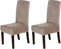 H.VERSAILTEX Velvet Dining Chair Covers Stretch Parson Chair Slipcovers, Set of 2