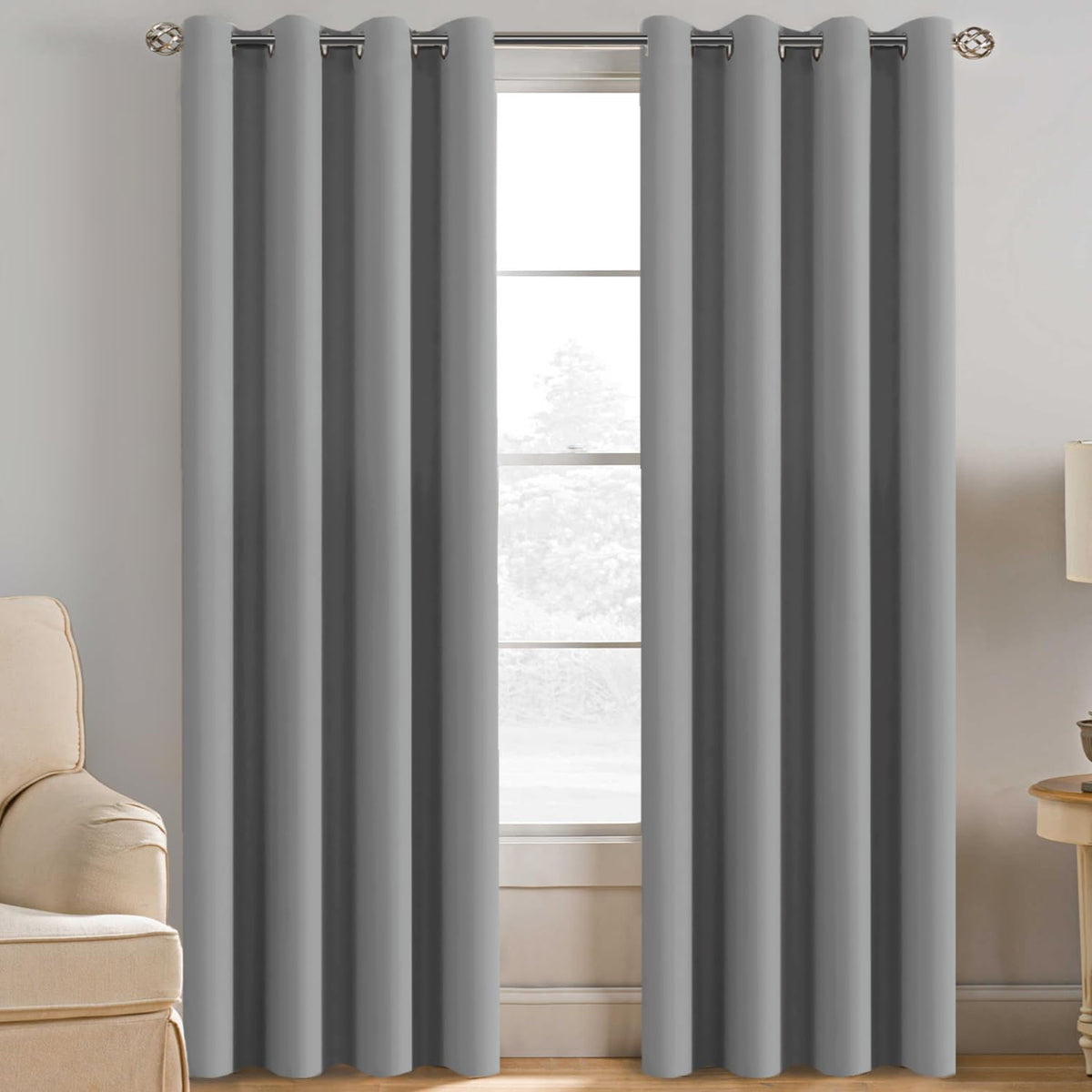 2pcs H.VERSAILTEX Light Blocking Curtain for Living Room Thermal Insulated Window Treatment Panel/Drape for Dining Room, Elegant Soft Curtain for Bedroom Grommet Top One Panel