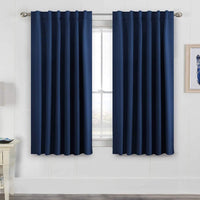 2pcs H.VERSAILTEX Blackout Curtains Thermal Insulated Window Treatment Panels Room Darkening Blackout Drapes for Living Room Back Tab/Rod Pocket Bedroom Draperies