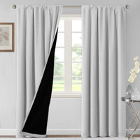 H.VERSAILTEX 100% Blackout Curtains for Bedroom Short Curtains Half Window Curtains for Kitchen, Privacy Energy Saving Curtain Tiers for Bathroom Shades, W 42 x L 36 inch, Pumice Stone, Set of 2