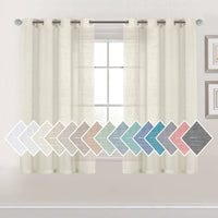 H.VERSAILTEX Linen Sheer Curtains Semi Sheer Light Filtering Window Drapes 2 Panels