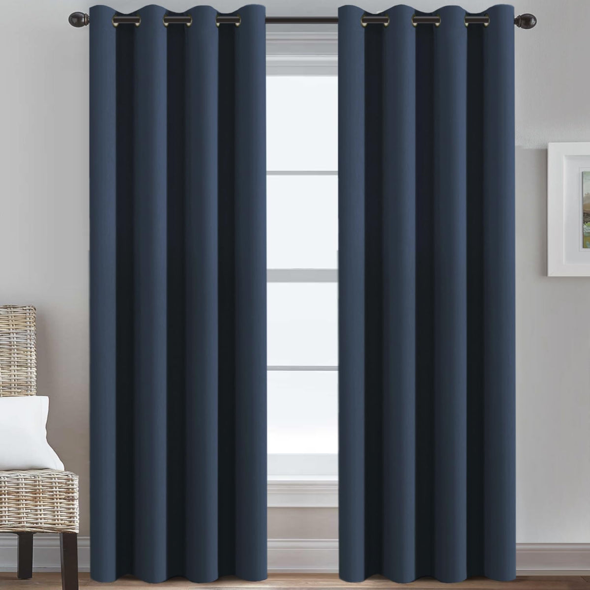 2pcs H.VERSAILTEX Blackout Curtains for Bedroom 84 Inches Length Thermal Insulated Window Curtains for Living Room, Christmas Deals Curtain Panels, Antique Grommet