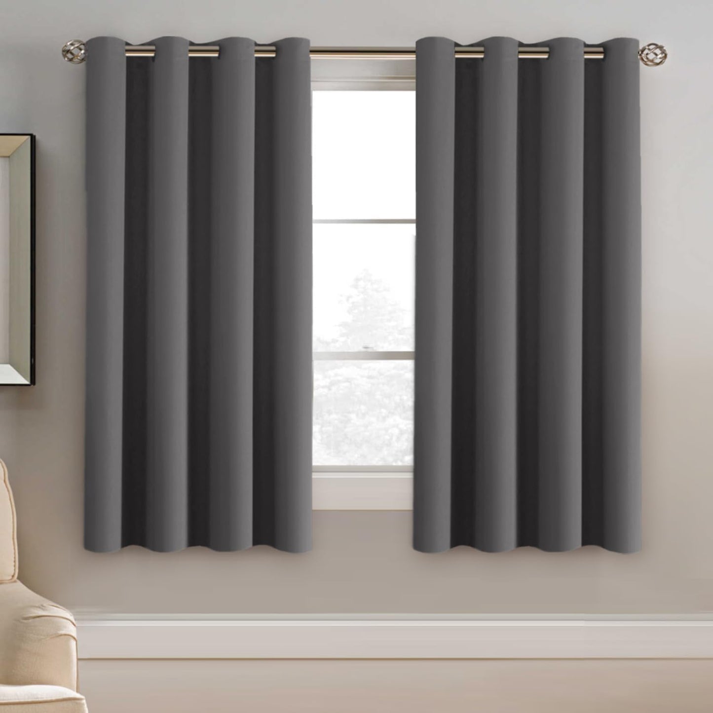 2pcs H.VERSAILTEX Blackout Curtains for Bedroom 84 Inches Length Thermal Insulated Window Curtains for Living Room, Christmas Deals Curtain Panels, Antique Grommet