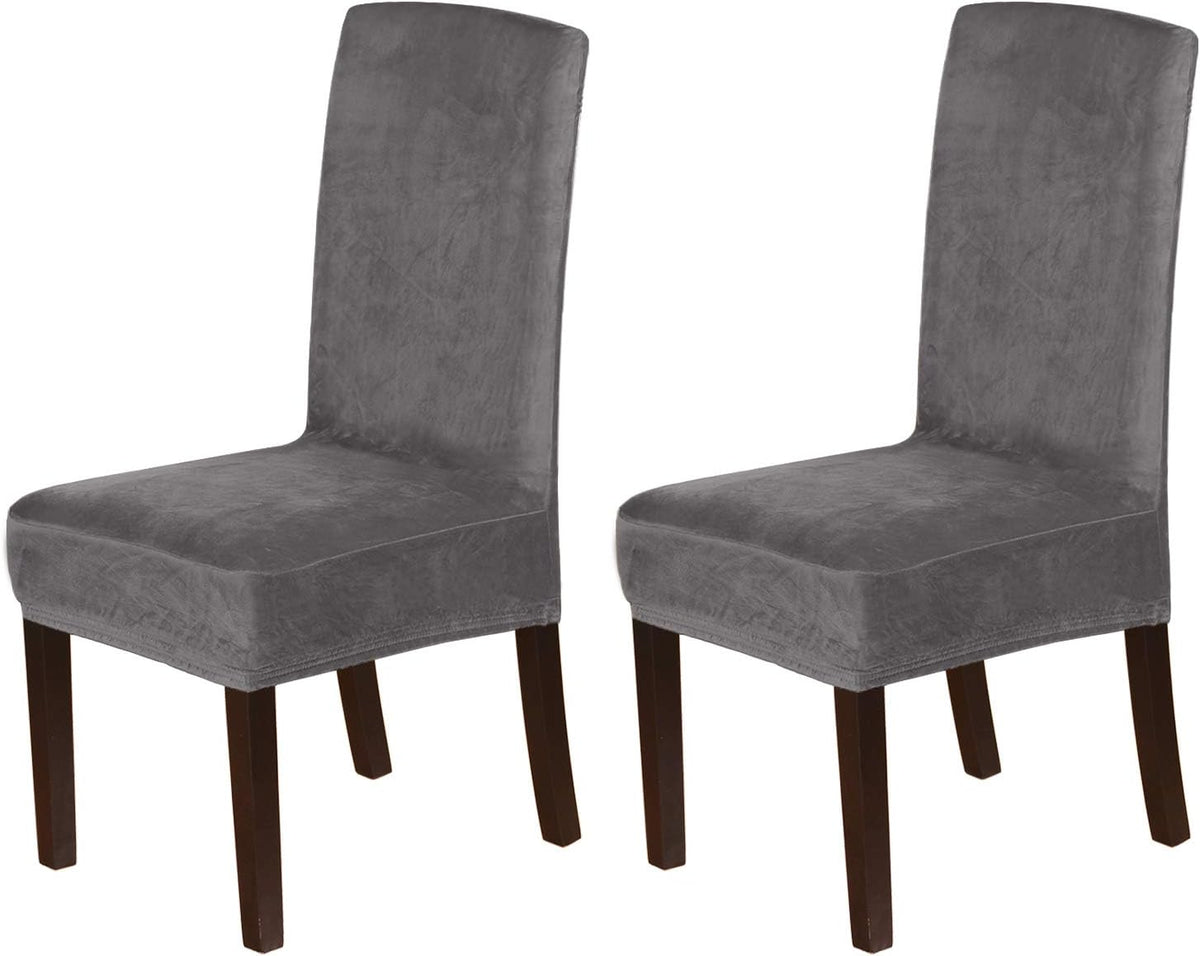 H.VERSAILTEX Velvet Dining Chair Covers Stretch Parson Chair Slipcovers, Set of 2