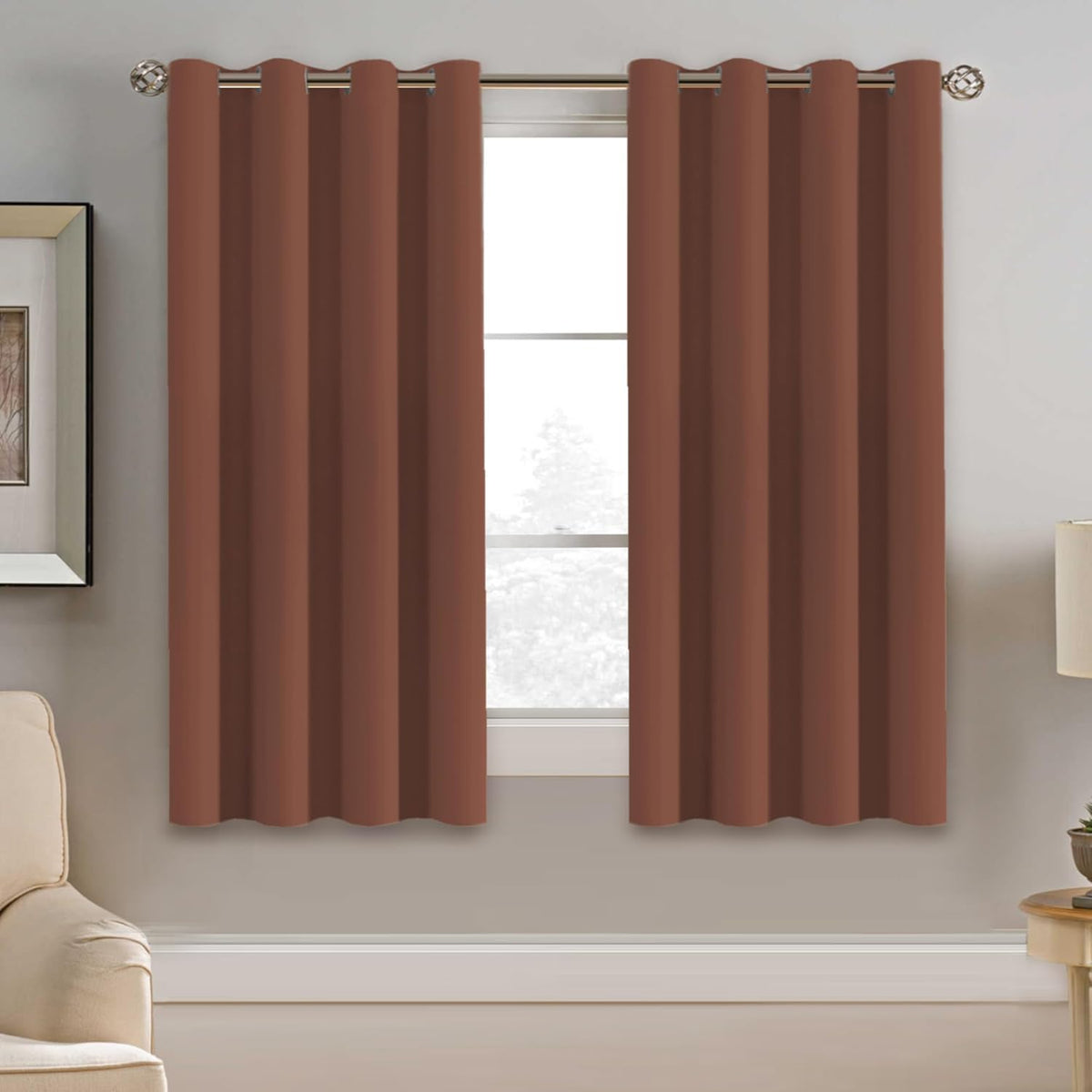 2pcs H.VERSAILTEX Blackout Curtains for Bedroom 84 Inches Length Thermal Insulated Window Curtains for Living Room, Christmas Deals Curtain Panels, Antique Grommet