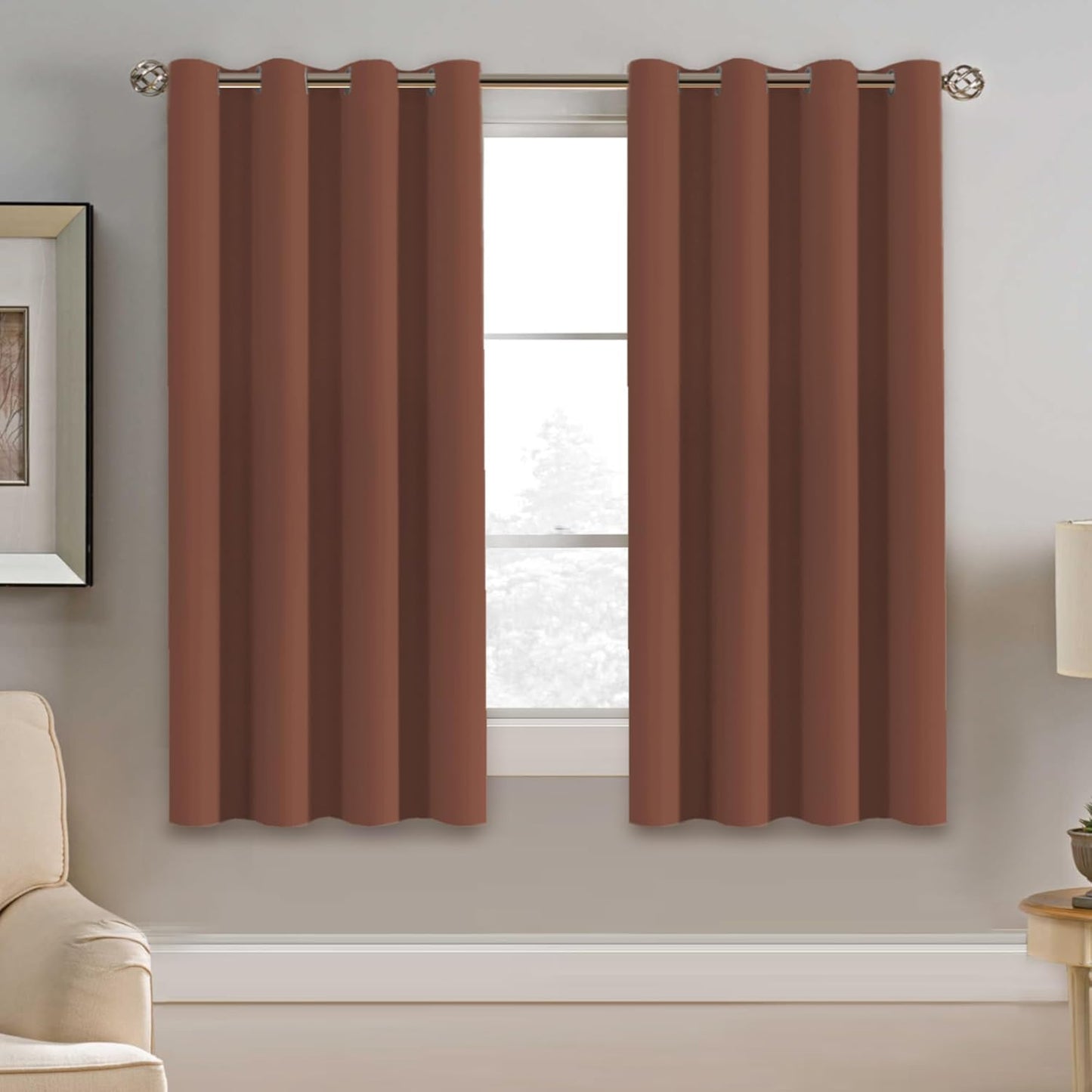 2pcs H.VERSAILTEX Blackout Curtains for Bedroom 84 Inches Length Thermal Insulated Window Curtains for Living Room, Christmas Deals Curtain Panels, Antique Grommet