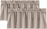 H.VERSAILTEX 100% Blackout Valances for Windows,Kitchen Window Valances Short Grey Window Valance Curtains for Living Room/Bedroom/Bathroom Privacy Decorative Rod Pocket,2 Pack, 52" x 18", Dove Gray