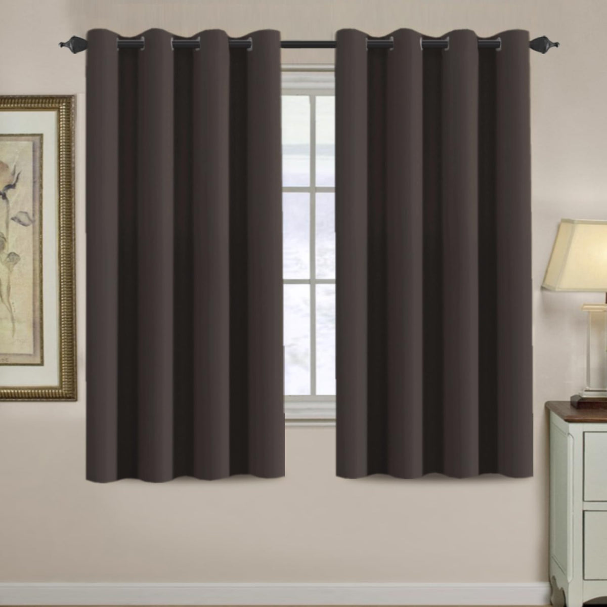 2pcs H.VERSAILTEX Blackout Curtains for Bedroom 84 Inches Length Thermal Insulated Window Curtains for Living Room, Christmas Deals Curtain Panels, Antique Grommet