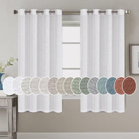 H.VERSAILTEX Elegant Natural Linen Blended Energy Efficient Light Filtering Linen Textured Curtains/Nickel Grommet Window Treatments Panels/Drapes