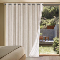 2pcs H.VERSAILTEX Linen Blackout Curtains Durable Thick Textured Linen Look 100% Blackout Patio Door Curtain, Anti Rust Grommet Extra Wide Sliding Glass Door Curtains