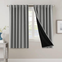 H.VERSAILTEX 100% Blackout Curtains for Bedroom with Black Liner Full Room Darkening Curtains 84 Inch Long Thermal Insulated Back Tab/Rod Pocket Window Drapes for Living Room, 2 Panels, Natural Sand