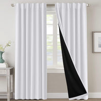 H.VERSAILTEX 100% Blackout Curtains for Bedroom with Black Liner Full Room Darkening Curtains 84 Inch Long Thermal Insulated Back Tab/Rod Pocket Window Drapes for Living Room, 2 Panels, Natural Sand