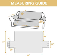 H.VERSAILTEX 100% Waterproof Couch Cover for 3 Cushion Sofa Triple Non Slip with Storage Pocket