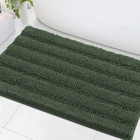 1pc H.VERSAILTEX Bath Rugs for Bathroom Non Slip Bath Mats Extra Thick Chenille Striped Rug 20" x 32" Absorbent Non Skid Fluffy Soft Shaggy Washable Dry Fast Plush Mat for Indoor, Bath Room, Tub