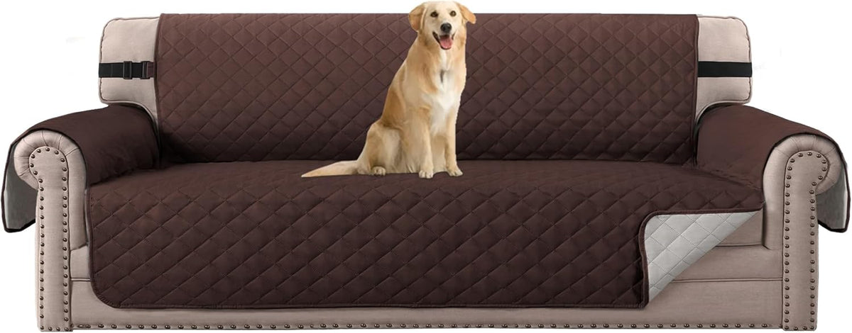 H.VERSAILTEX Sofa Protector for Dogs/Cats/Pets Sofa Slipcover Quilted Furniture Protector with Non Slip Elastic Strap Water Resistant Sofa Covers Couch Covers Seat Width: