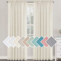 h.versailtx Linen Blend Semi Sheer Curtain Panels Natural Light Filtering Rod Pocket product image