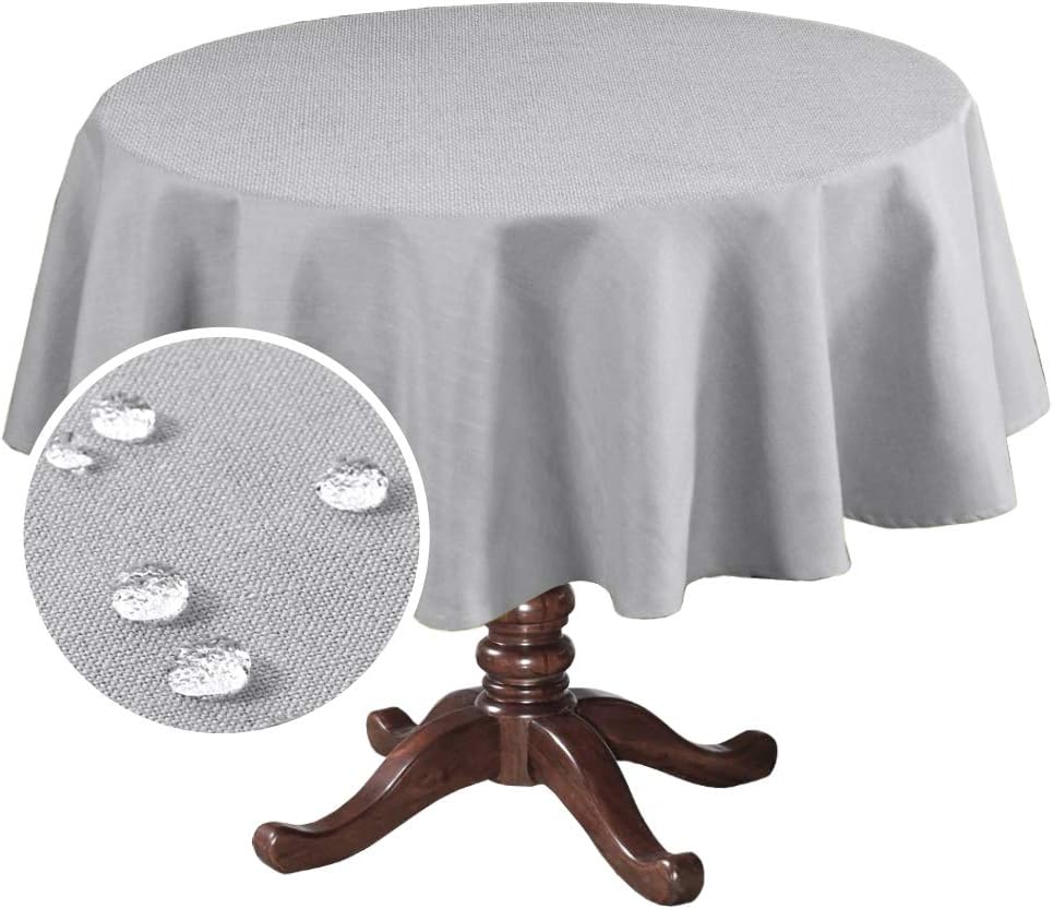 Linen Textured Table Cloths Premium Solid Tablecloth Spill-Proof Waterproof Table Cover
