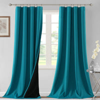 H.VERSAILTEX 100% Blackout Curtains for Bedroom Short Curtains Half Window Curtains for Kitchen, Privacy Energy Saving Curtain Tiers for Bathroom Shades, W 42 x L 36 inch, Pumice Stone, Set of 2