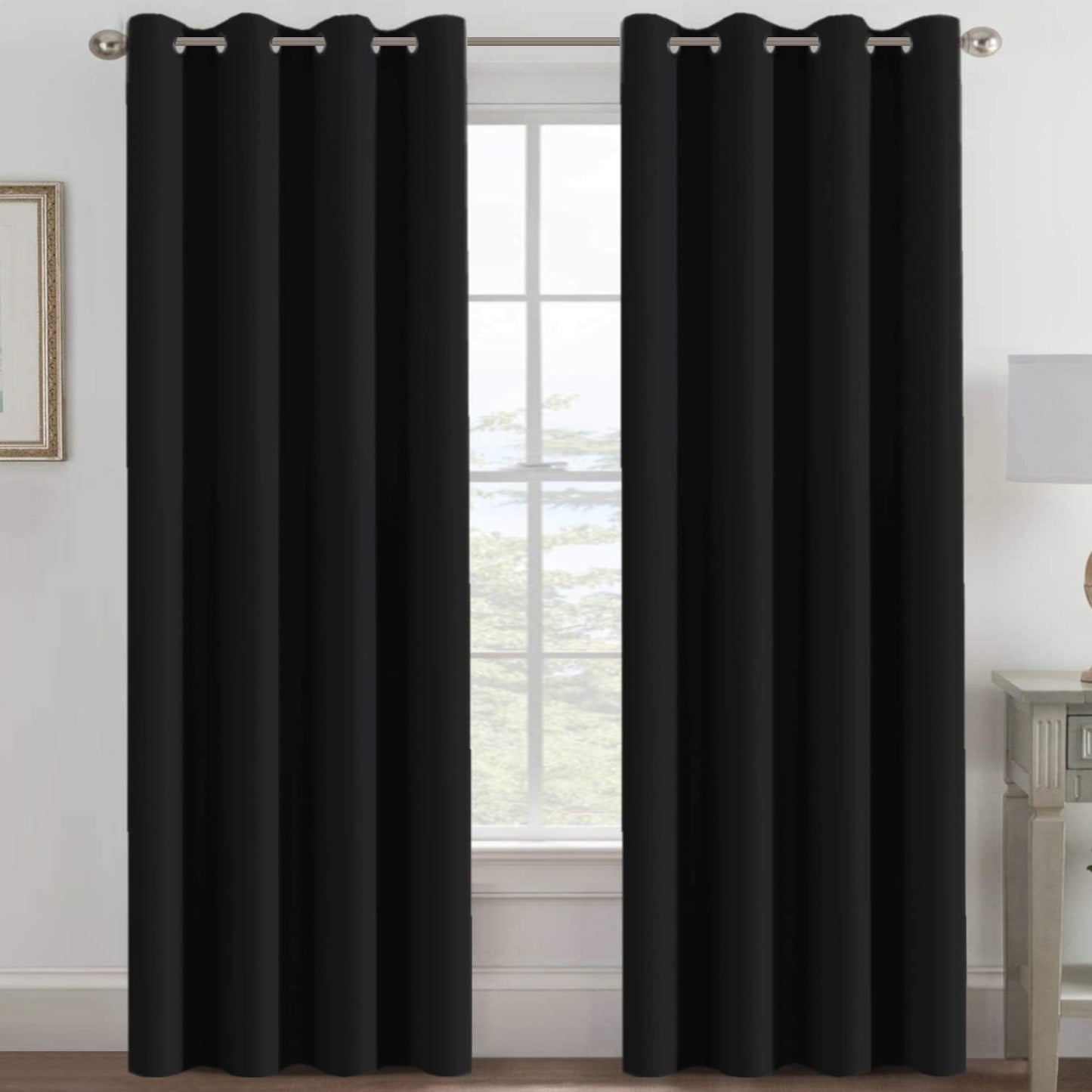 2pcs H.VERSAILTEX Blackout Curtains for Bedroom 84 Inches Length Thermal Insulated Window Curtains for Living Room, Christmas Deals Curtain Panels, Antique Grommet